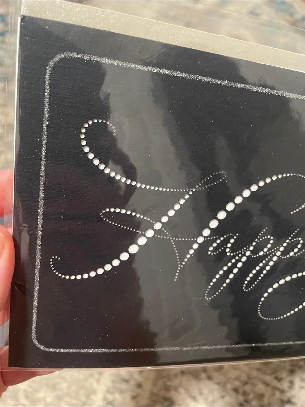 🖤5/$25 new hallmark greeting card silver envelope crystal glitter